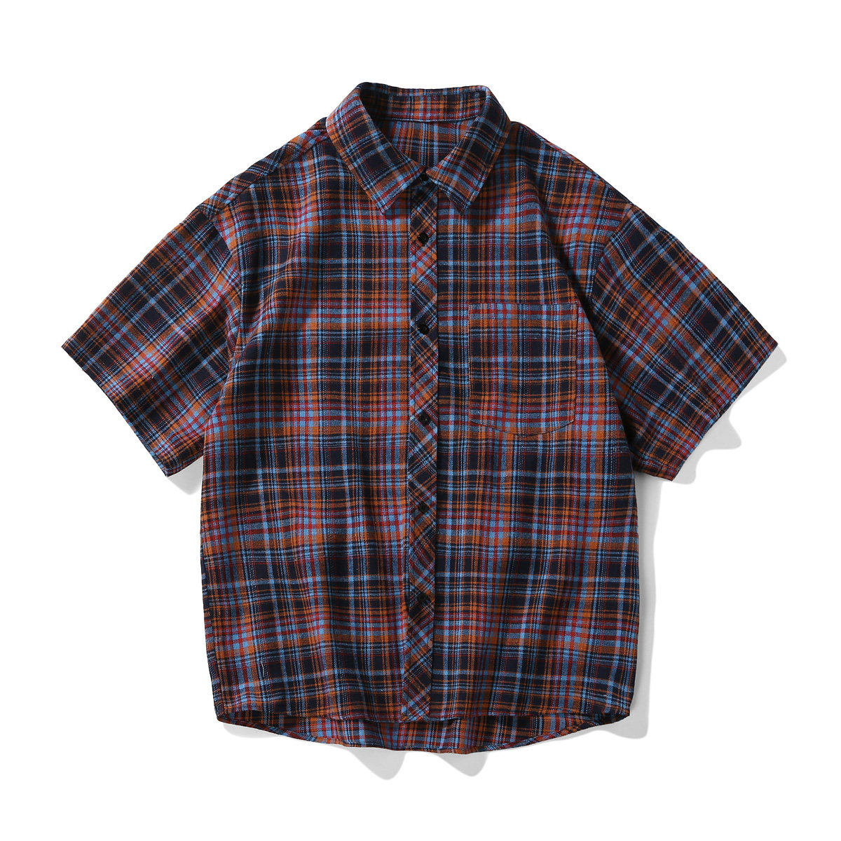 夏季复古格子大码休闲男半袖短袖衬衫C2174-P27【特价】Z,男装衬衫,电商A007