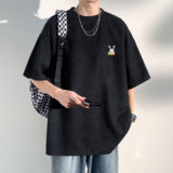 夏季大码休闲潮流美式麂皮绒字母印花短袖T恤T3460-P22【特价】，男装T恤，电商A007