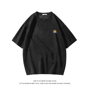 夏季大码休闲潮流美式麂皮绒字母印花短袖T恤T3447-P22【特价】图片