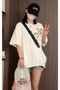 风新中式梅花240克双纱精梳棉半袖短袖T恤T3514-P25【特价】Q图片