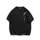 风新中式梅花240克双纱精梳棉半袖短袖T恤T3516-P25【特价】，男装T恤，电商A007