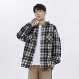 小香风复古格子加厚衬衫夹克外套休闲情侣宽松C2197-P45【特价】A，男装夹克，电商A007