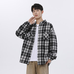 小香风复古格子加厚衬衫夹克外套休闲情侣宽松C2197-P45【特价】A图片