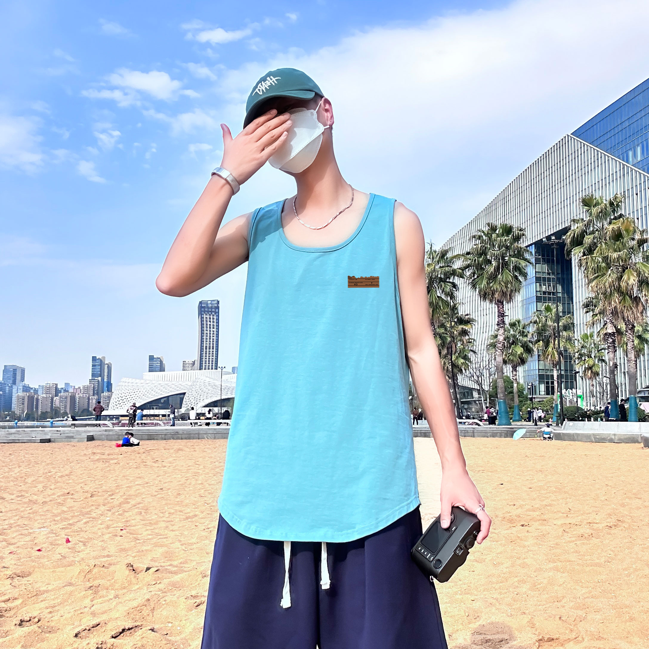 运动风大码印花男士背心舒适休闲夏季潮款号B3904-P20-q，男装背心/马甲，电商A007