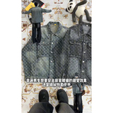 春季潮流做旧磨毛大码男女拼色牛仔外套夹克J8813-P65【特价】，男装夹克，电商A007
