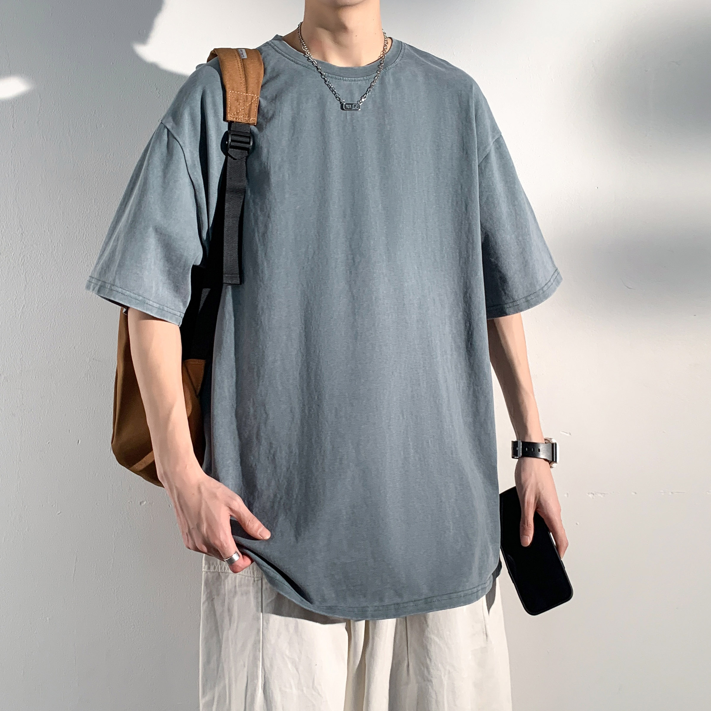 夏季水洗做旧美式高街潮流大码休闲短袖T恤T3395-P27-a,男装T恤,电商A007