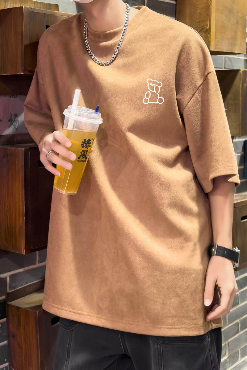 春夏潮流大码休闲美式印花圆领麂皮绒短袖T恤T3389-P22【特价】,男装T恤,电商A007