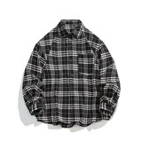 复古格子雪尼尔加厚衬衫夹克外套休闲情侣宽松C2202-P45【特价】Z，男装夹克，电商A007