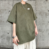 夏季大码休闲潮流美式麂皮绒字母印花短袖T恤T3411-P22【特价】，男装T恤，电商A007