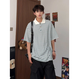 美式条纹短袖polo衫男女大码翻领短袖T恤T3603-P35【特价】，男装Polo衫，电商A007