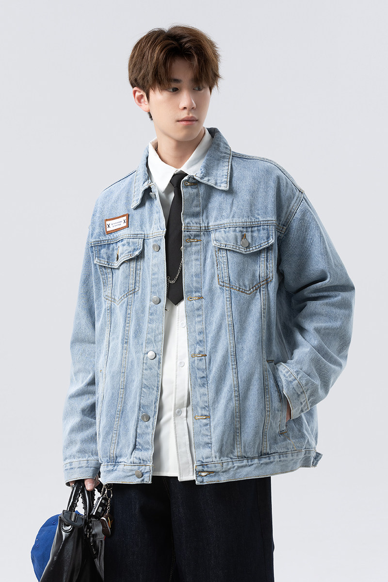 休闲大码复古潮流立体剪裁做旧牛仔外套夹克J1130-P75【特价】,男装工装外套,电商A007