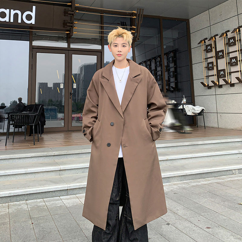 韩系风衣外套男士秋冬韩版潮流中长款过膝大衣F7300-P105【特价】，男装风衣，电商A007