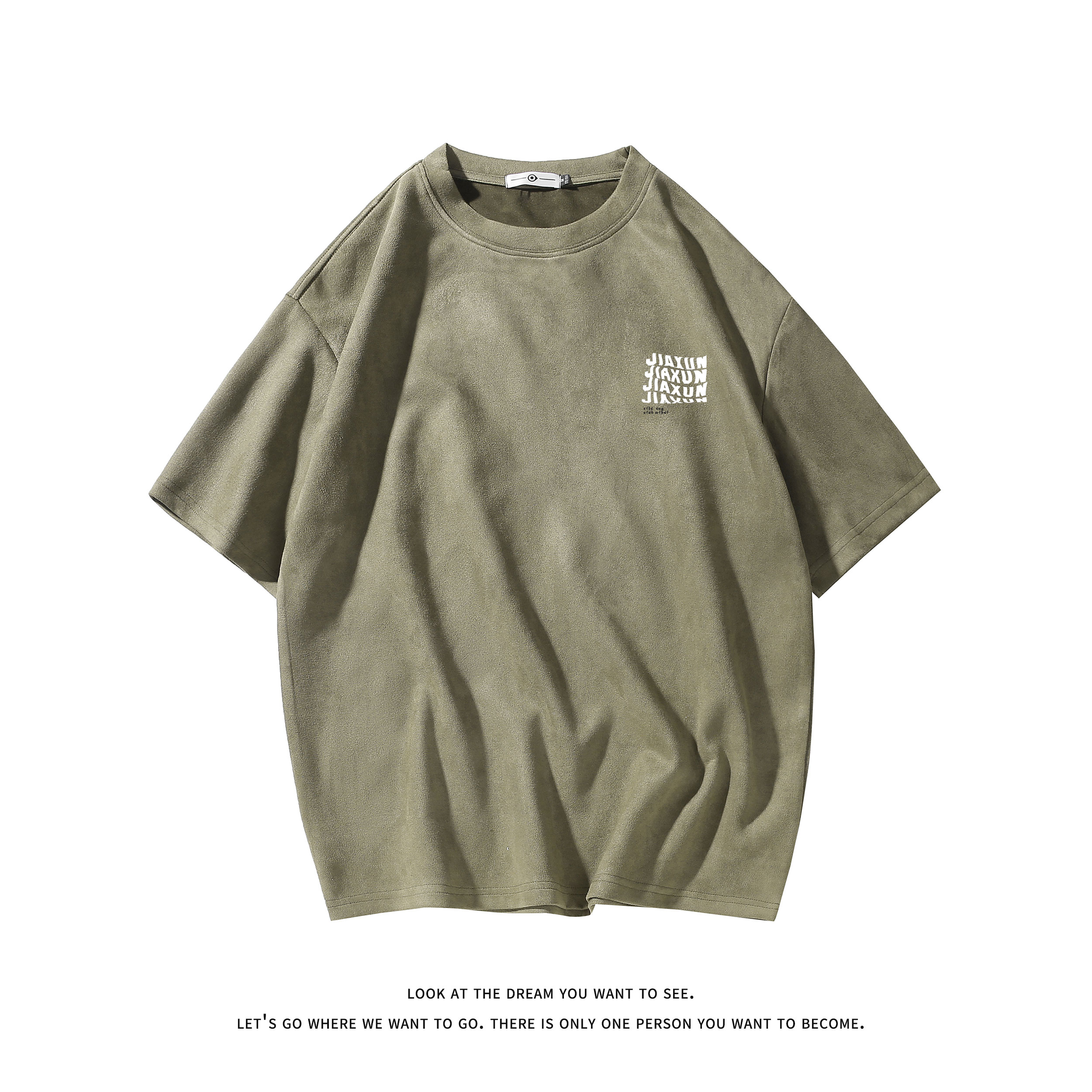 夏季大码休闲潮流美式麂皮绒字母印花短袖T恤T3462-P22【特价】,男装T恤,电商A007