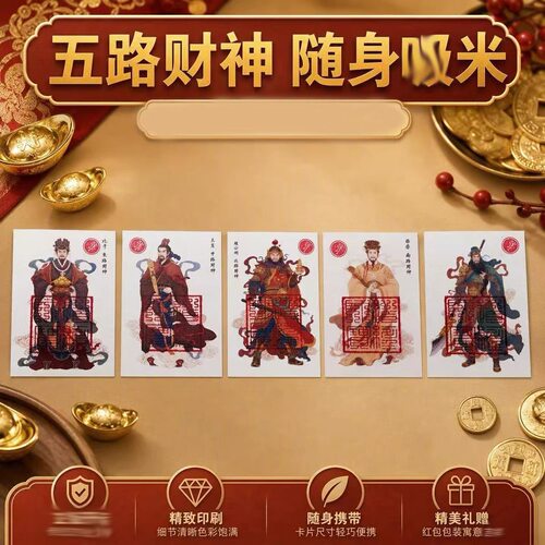 【先生推荐】十二生肖专属五路财神关公赵公明比干柴荣手机壳贴