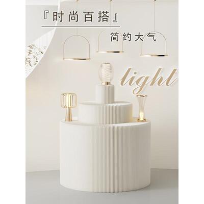 纸艺圆柱展台可折叠展示台商用展会商场中岛台落地摆件陈列展示架
