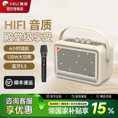 惠威TQ53蓝牙广场舞音箱重低音户外K歌音箱mini奶油风音箱U盘播放