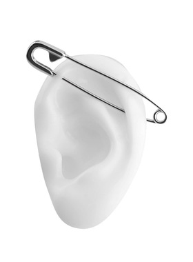 韩国ROOK小众情侣别针扣针耳桥饰品钛钢医用钢防过敏长耳骨钉几何