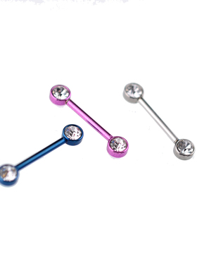 钛钢穿孔饰品乳钉男女情侣打孔紫色直杆耳骨钉情侣欧美不掉色粗杆