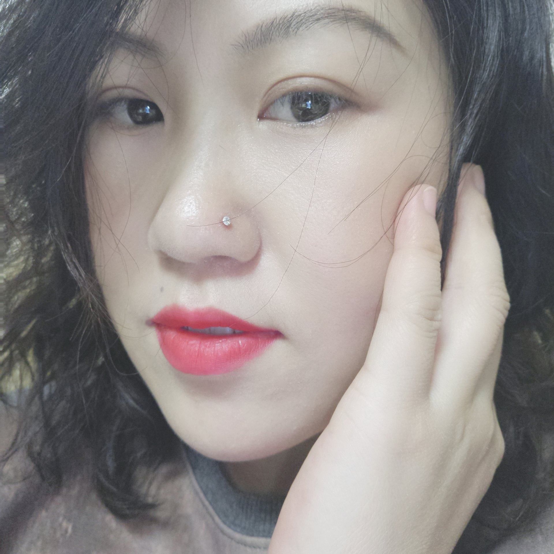 包邮鼻钉纯银钻小耳朵耳钉女耳饰韩国防过敏锆石迷你气质耳环现货