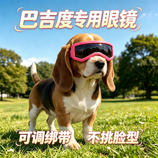 巴吉度专用狗狗眼镜宠物墨镜小狗护目镜狗防风镜配饰兜风神器防风
