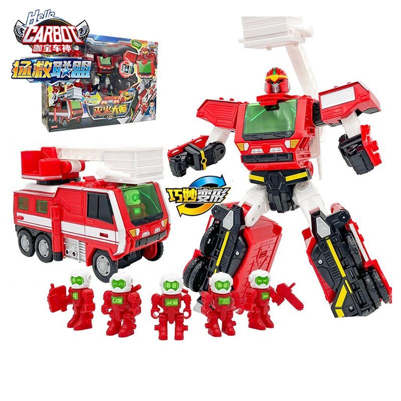 咖宝车神之拯救联盟灭火大师消防车变形机器人玩具卡宝哈男孩金刚