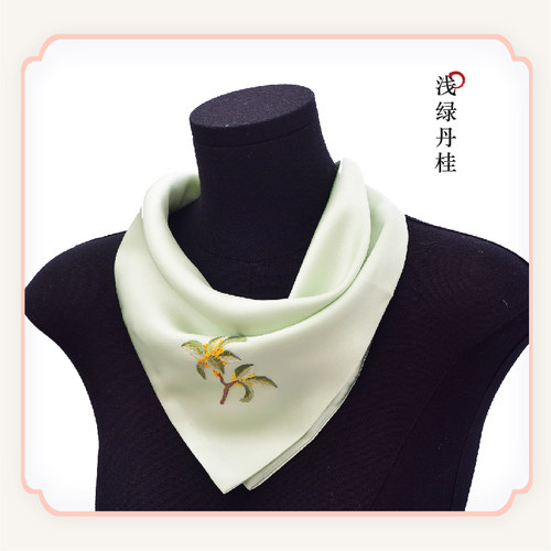 蜀绣桑蚕丝真丝小方巾手工刺绣