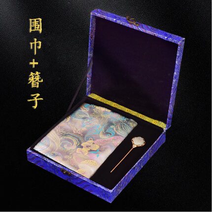 蜀锦工艺织锦围巾织锦簪子套装葫芦挂件成都特色古典伴手礼送老外