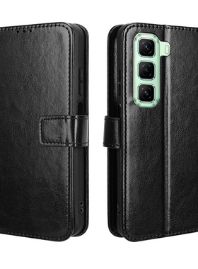 适用传音Hot 50 5G手机壳Infinix Hot 50i 4G翻盖皮套插卡Infinix GT 10 Pro 5G疯马纹Infinix Zero 40 4G