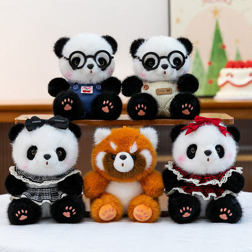 十月熊猫系列圆滚滚熊猫毛绒公仔掌中宝熊猫小玩偶挂件成都纪念品