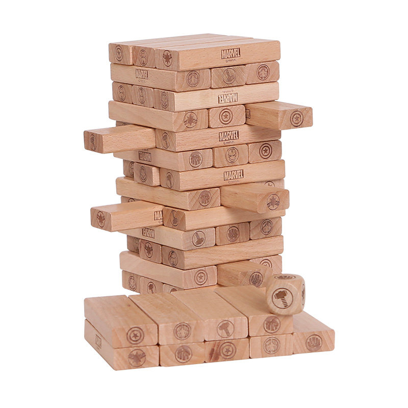 나무 소원 가족 어벤저 스 퍼즐 스태킹 높은 빌딩 블록 스태킹 어린이 JENGA 장난감 데스크탑 게임