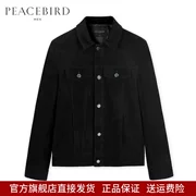 Hòa bình Bird Male Men Leather Leather Leather Leather Jacket Áo khoác da Lapel Jacket Sheep Leather Jacket Xu hướng mùa thu - Quần áo lông thú