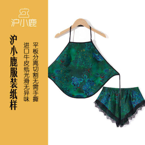 新中式肚兜短裤裁剪纸样沪小鹿