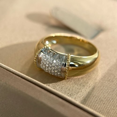 中世纪复古钻石女戒18K黄金钻石