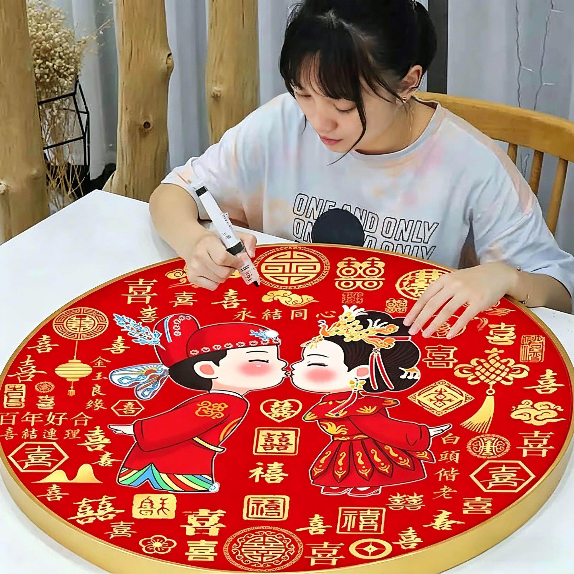 结婚钻石画新款百喜图十字绣手工5diy贴粘喜字婚房喜庆送礼钻石绣