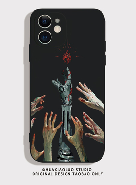 救赎~小众复古iPhone14苹果15pro max华为mate60艺术油画p50小米13新款12适用11荣耀80vivoX90黑色手机壳耐脏