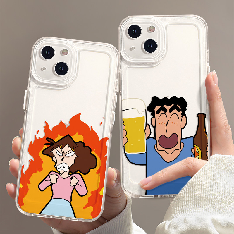 要挨揍了~透明搞笑广智iPhone15promax苹果14小米13华为mate60新款pura70pro适用opporeno12可爱11情侣手机壳