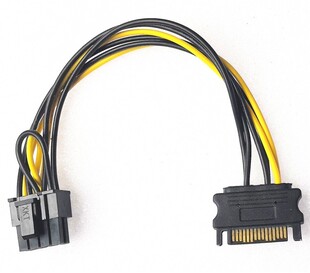 全新电脑SATA电源线转8PIN显卡供电线 8P串口转接线 6P+2P