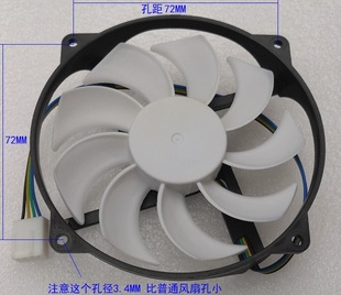 全新 迈度 9015 9CM CPU风扇 孔距72MM 4针PWM温控调速 厚16.5MM