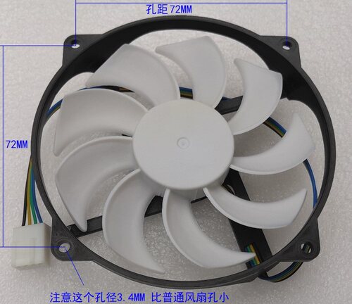 全新9CM9015圆形CPU风扇孔7.2CM
