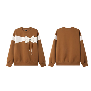 专柜价779【语】秋新款撞色异质拼接长袖圆领女式卫衣10269/天-69