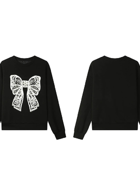 专柜价699【语】简约可爱撞色钉珠落肩长袖圆领卫衣30297/天-58