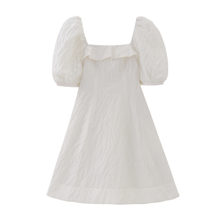 柜1499 肌理感连衣裙RS039 泡泡袖 摩系列