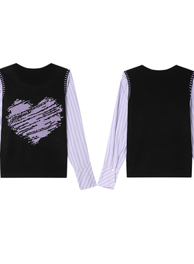 专柜价749【语】春秋款时尚爱心提花钉珠女式针织衫30098/乐-221