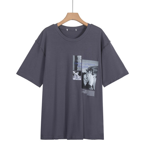 摩系列剪标男装夏季新款潮流印花短袖宽松T恤CB01TEE040/3-9