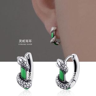 耳环男士高级感潮流痞帅灵蛇耳扣单只2023新款冷淡风男生耳饰爆款