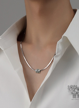 貔貅银项链男潮蛇骨链男士配饰