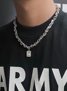 冷淡风冰糖字母男卫衣项链女小众