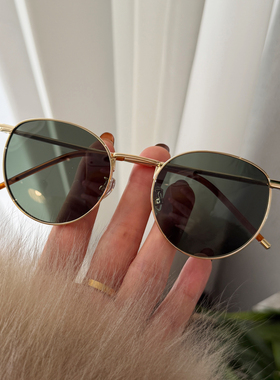 韩版金属偏光圆框防紫外线墨镜