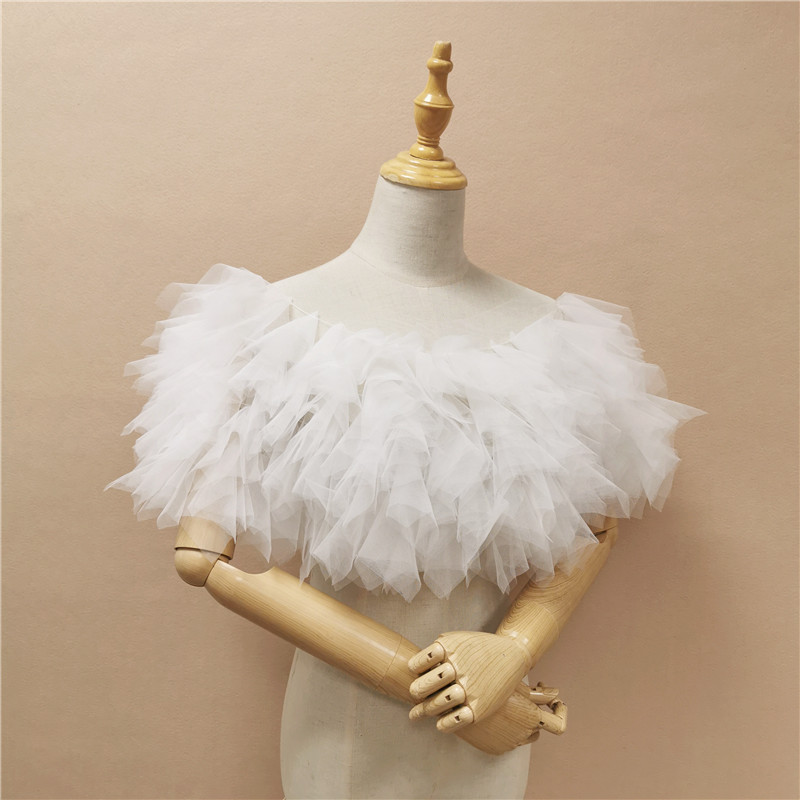 0新款法式唯美方块蓬蓬婚纱披肩