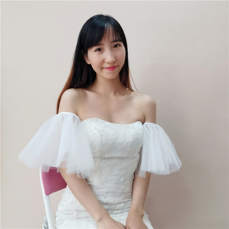 新款软纱蓬蓬多种穿法松紧袖子